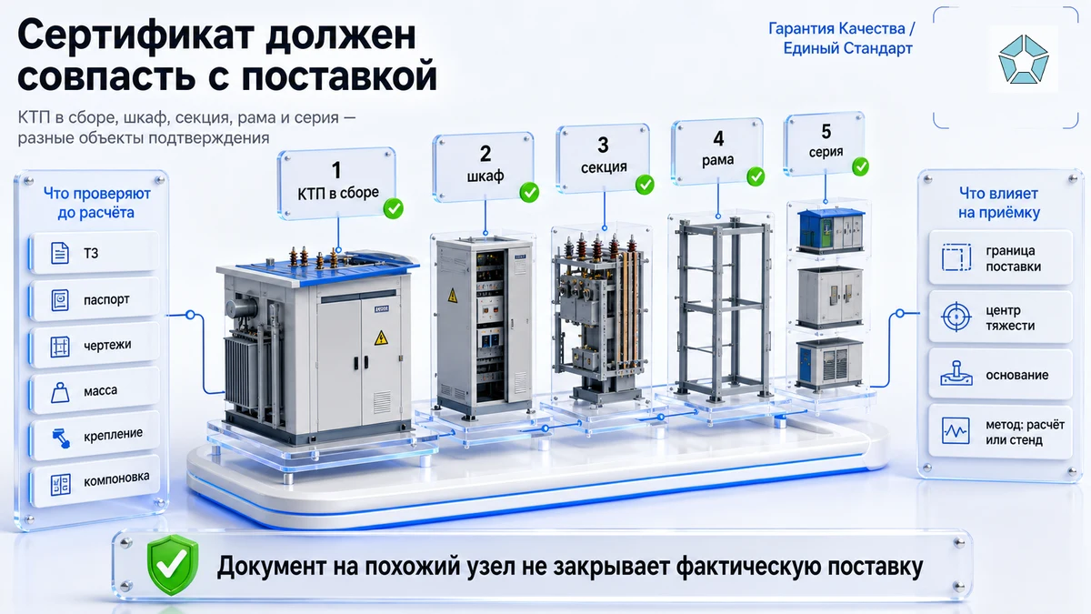 Сертификат сейсмостойкости для КТП и подстанций