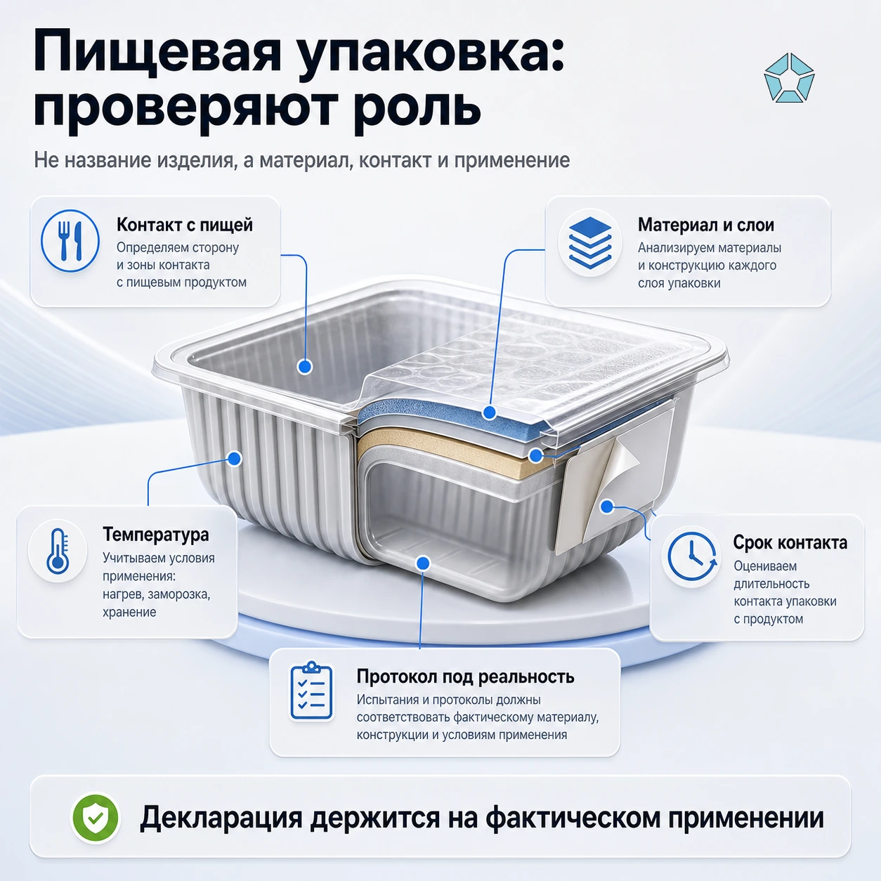 Пищевая упаковка по ТР ТС 005: декларация, материалы и протоколы