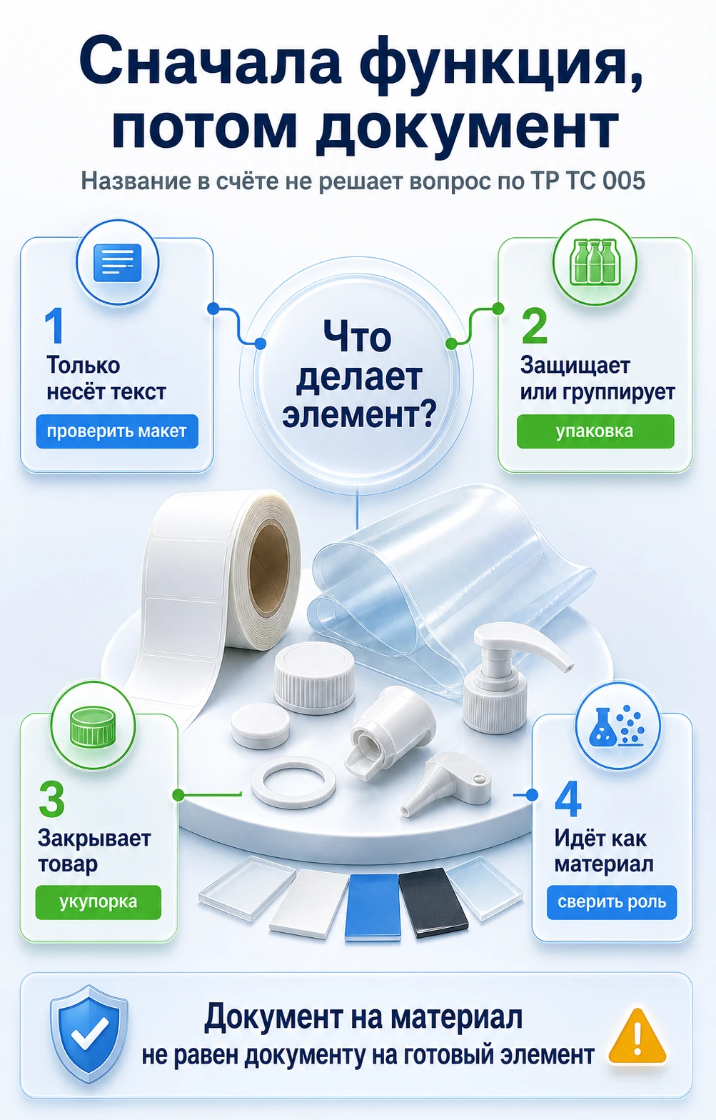 Этикетки, пленка и укупорочные средства: попадает ли материал под ТР ТС 005