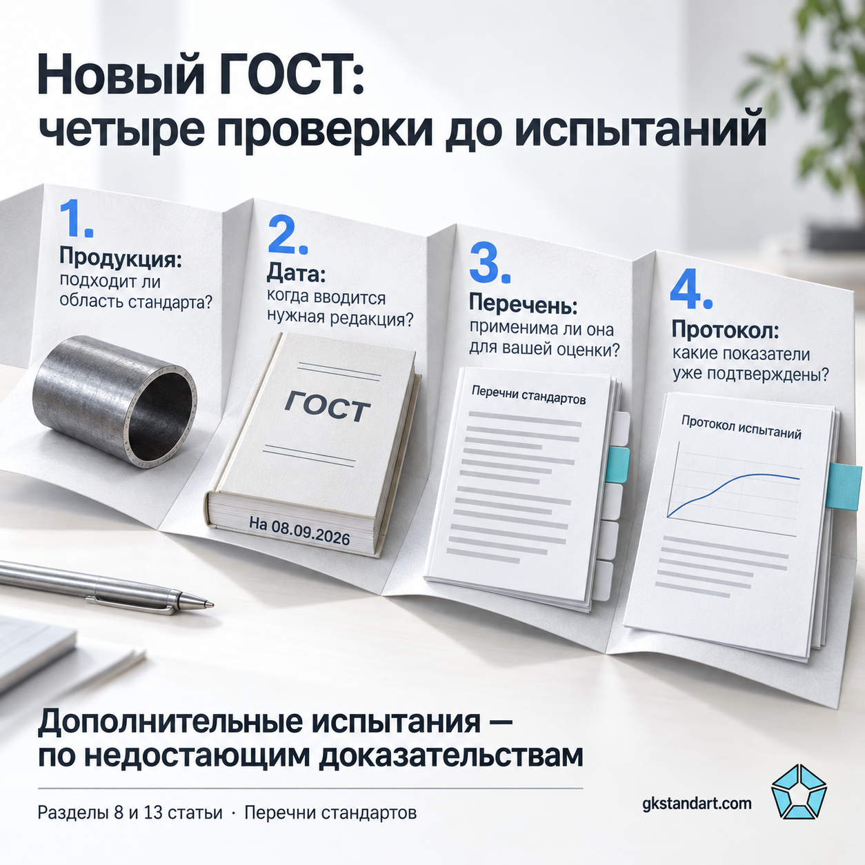 Последовательность проверки нового ГОСТа и протокола испытаний