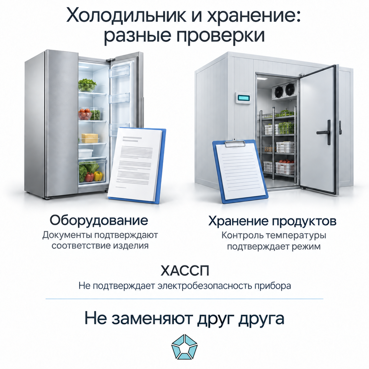 Документы на холодильник подтверждают соответствие изделия, а контроль температуры — соблюдение условий хранения.