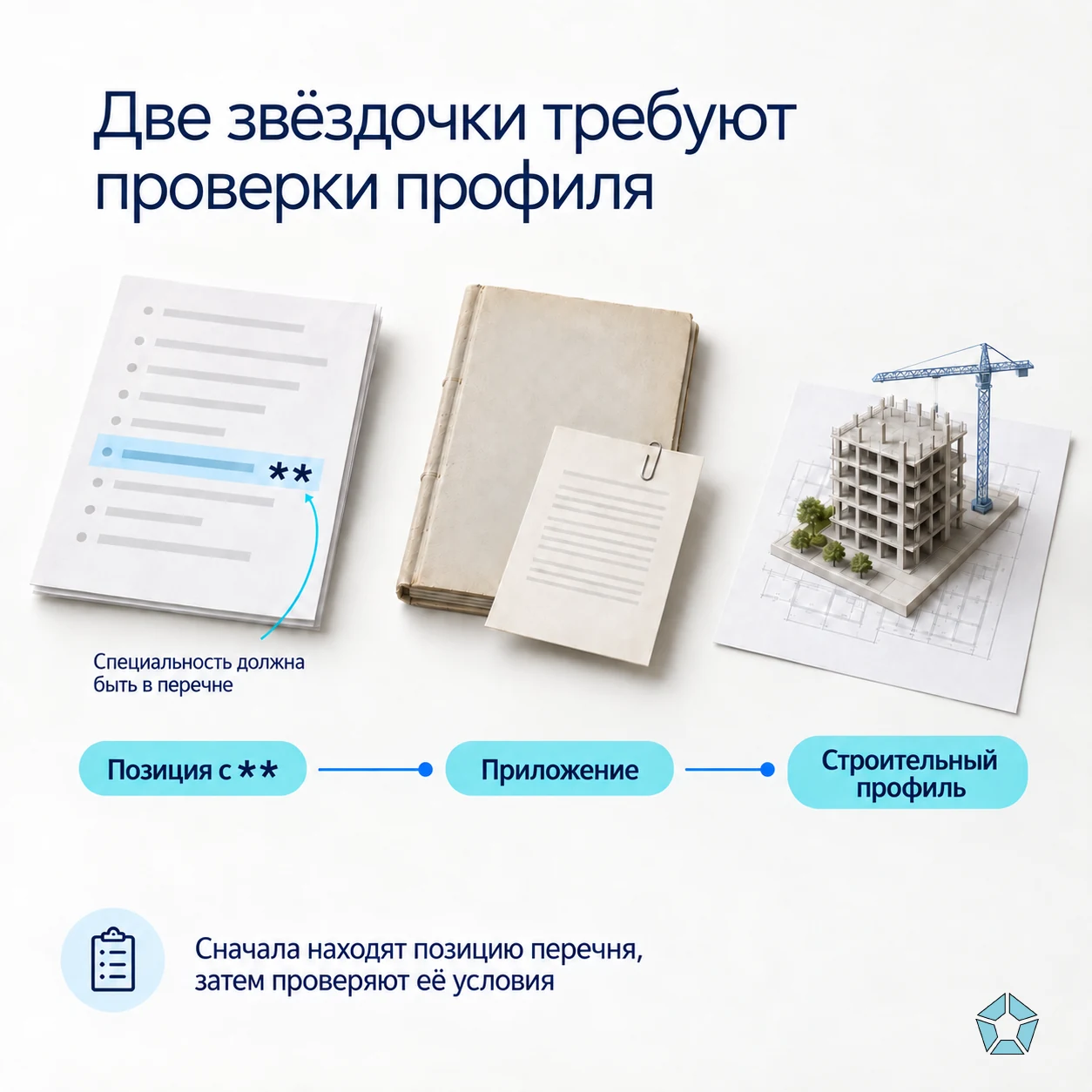 Условие двух звёздочек в перечне и проверка строительного профиля по приложению