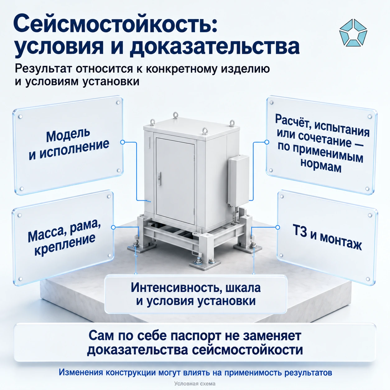 Сейсмостойкость: условия и доказательства для конкретного изделия и установки