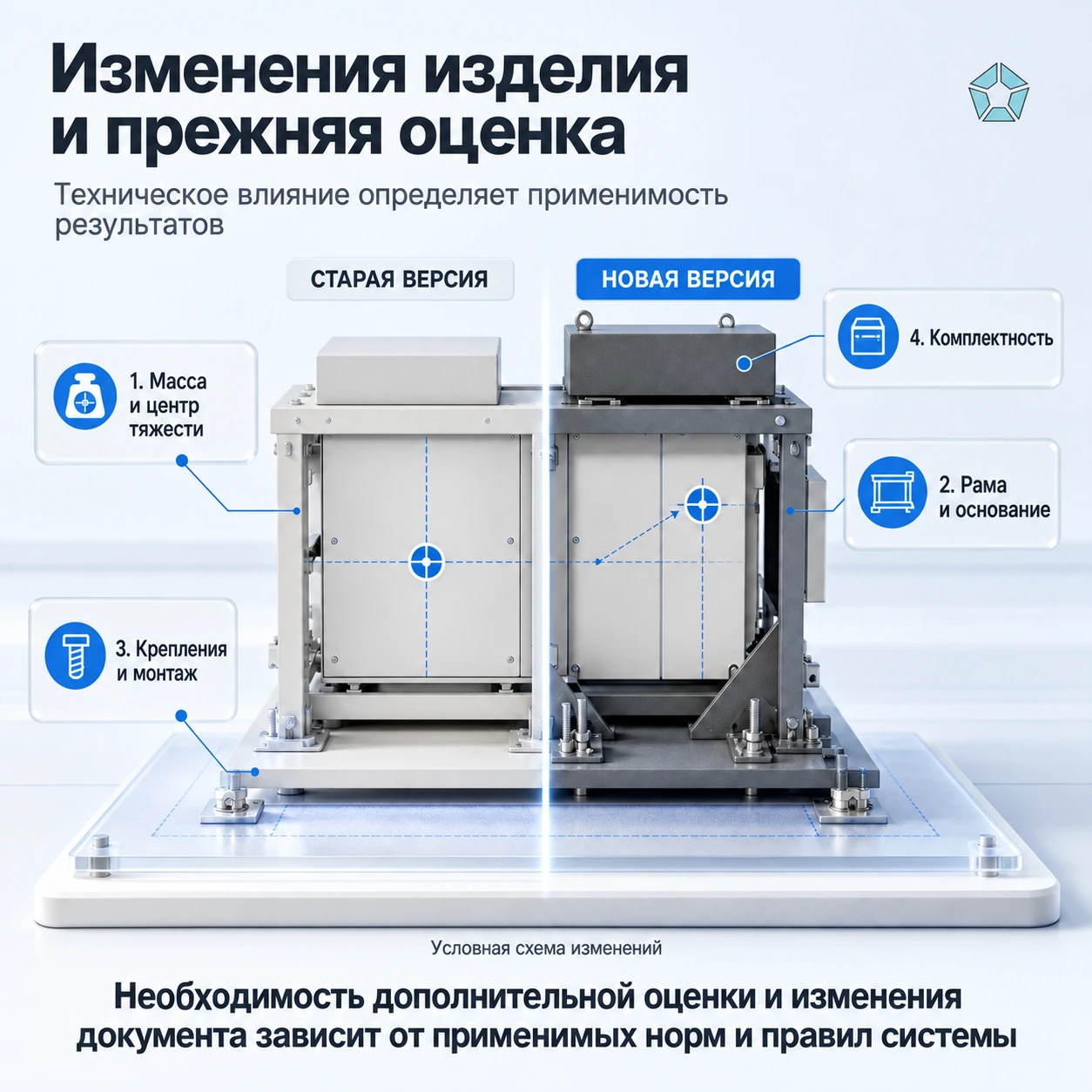 Изменения изделия и применимость прежних результатов оценки сейсмостойкости